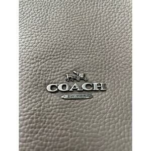Coach Edie Gray Taupe Leather Shoulder Bag with Turnlock Closure